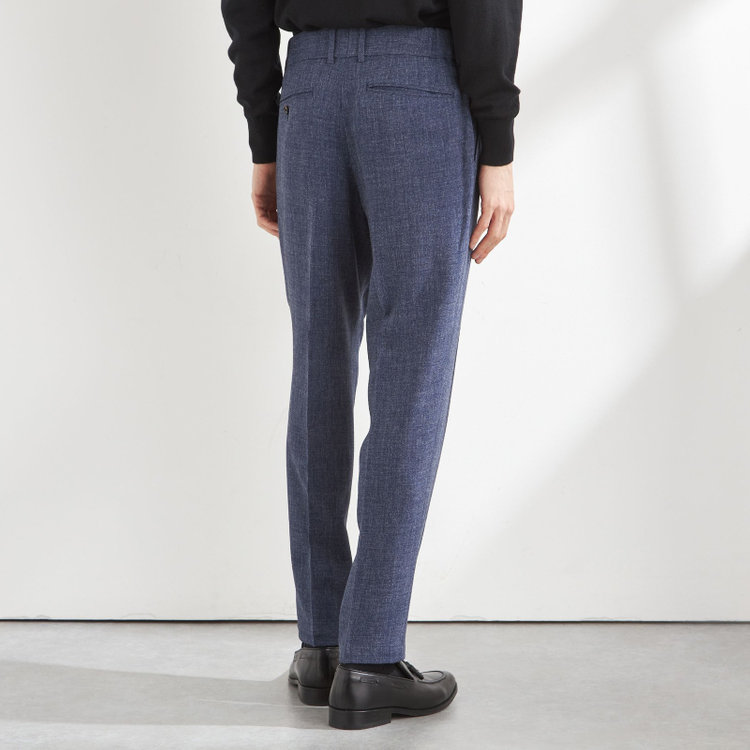 シルバーライン 【RBC】【秋冬】3釦段返りシングルスーツ 2タック/ネイビー/ドローコード&ウエストシャーリング/※パンツ裾上げ済仕様 青中間