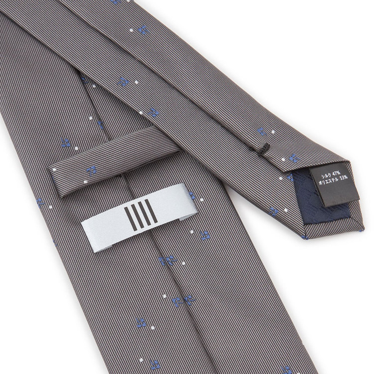 シルバーライン 【SILVER LINE】シルクブレンド小紋ネクタイ 8.0cm幅/グレー その他