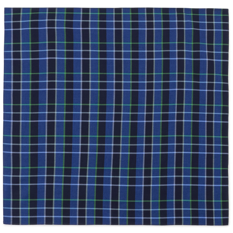 スーツセレクト 【発送在庫あり】【日本製】ハンカチ/イージーケア・吸水速乾/ネイビー×チェック 紺濃色