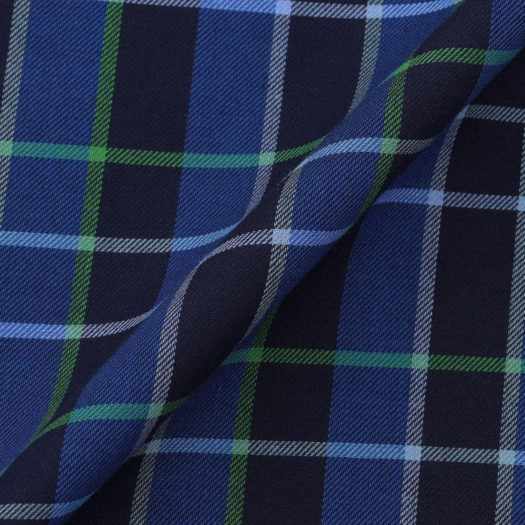 スーツセレクト 【発送在庫あり】【日本製】ハンカチ/イージーケア・吸水速乾/ネイビー×チェック 紺濃色