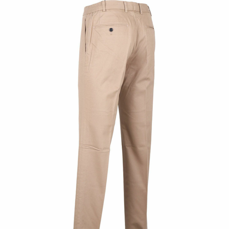 SUIT SELECT　アウトレット 【WEB限定/OUTLET/汚れ・キズ等有】【RBC】【秋冬】コットンブレンド 0タックテーパードパンツ/シャーリング仕様/カーキ※裾上げ必要 ブラウン系(茶)
