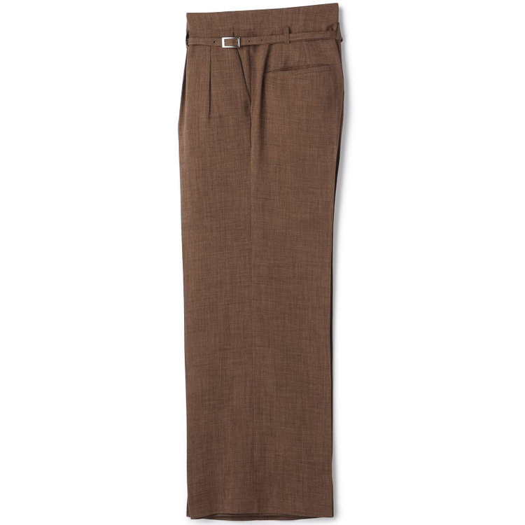 シルバーライン 【RELAX WIDE】【年間】 ダブルジャケットワイドパンツスーツ/ブラウン/4S SUSTAINABILITY&ECOLOGY FABRIC/※パンツ裾上げ済仕様 茶中間