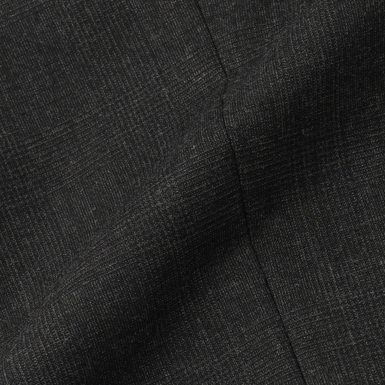ソノタ 【BLACK LINE】1タックワイドシルエットパンツ/ダークグレー×グレンチェック/NEW ZEALAND WOOL MIX/※裾上げ必要 グレー中間