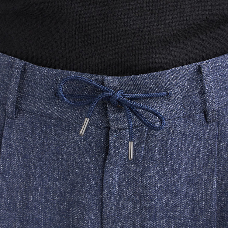 シルバーライン 【RBC】【秋冬】3釦段返りシングルスーツ 2タック/ネイビー/ドローコード&ウエストシャーリング/※パンツ裾上げ済仕様 青中間