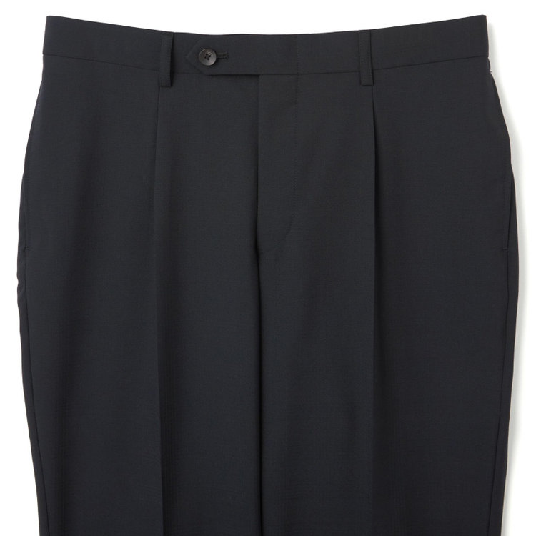 シルバーライン 【CLASSICO TAPERED】【年間】2釦シングルスリーピーススーツ 1タック/ブラック×シャドーチェック/NEW ZEALAND WOOL MIX/※裾上げ必要 黒