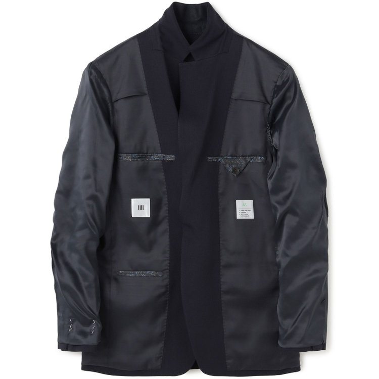 シルバーライン 【CLASSICO TAPERED】【秋冬】スペアパンツ付き/2釦シングルスーツ 1タック/ネイビー×シャドーストライプ/ウエストムーブ/4S SUSTAINABILITY&ECOLOGY FABRIC/※パンツ裾上げ済仕様 紺濃色