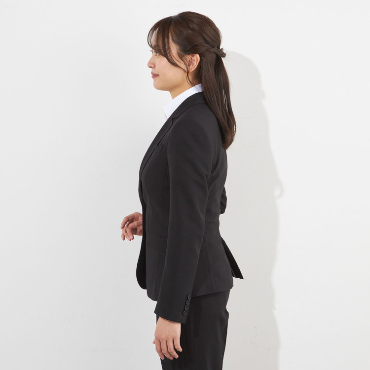 シルバーライン 【SILVER LINE】【年間】2釦ジャケット/ブラック/4S SUSTAINABILITY&ECOLOGY FABRIC 黒