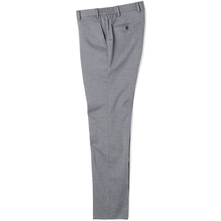 ブラックライン 【SLIM TAPERED_2】【春夏】2釦シングルスーツ 0タック/グレー/ウエストシャーリング/4S SUSTAINABILITY&ECOLOGY FABRIC/ウォッシャブル/※パンツ裾上げ済仕様 グレー中間