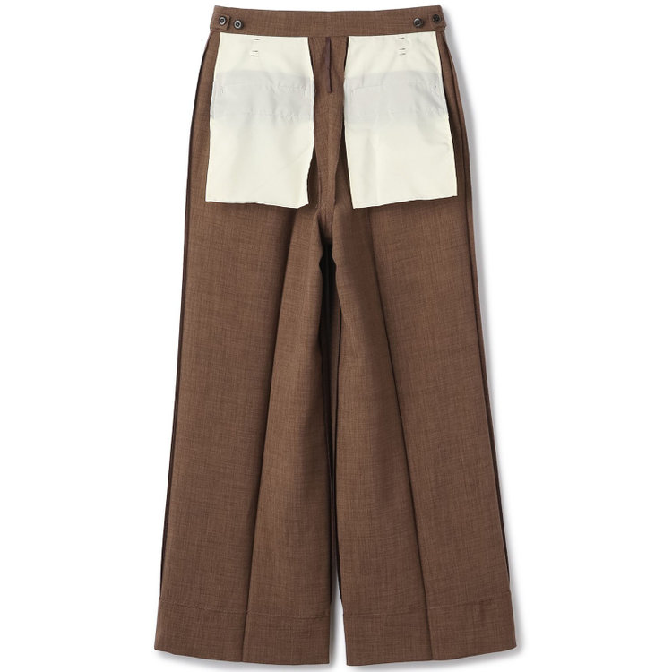 シルバーライン 【RELAX WIDE】【年間】 ダブルジャケットワイドパンツスーツ/ブラウン/4S SUSTAINABILITY&ECOLOGY FABRIC/※パンツ裾上げ済仕様 茶中間