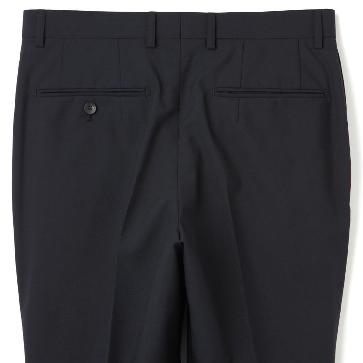 シルバーライン 【CLASSICO TAPERED】【年間】2釦シングルスリーピーススーツ 1タック/ブラック×シャドーチェック/NEW ZEALAND WOOL MIX/※裾上げ必要 黒