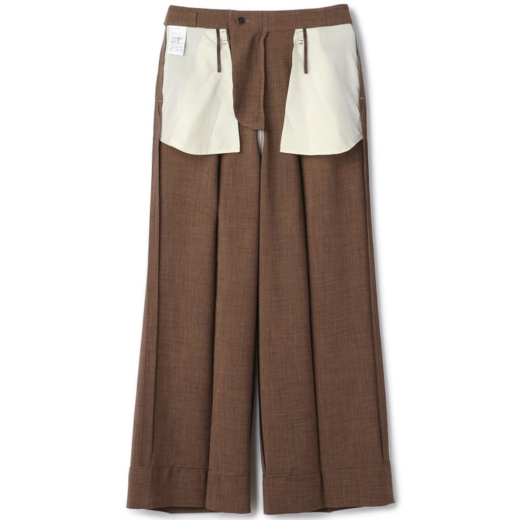 シルバーライン 【RELAX WIDE】【年間】 ダブルジャケットワイドパンツスーツ/ブラウン/4S SUSTAINABILITY&ECOLOGY FABRIC/※パンツ裾上げ済仕様 茶中間