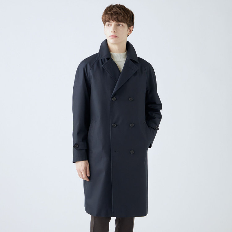 ブラックライン 【発送在庫あり】【SL】コットンブレンド ダブルトレンチベルテッドコート/ネイビー/WATERPROOF ネイビー系(紺)