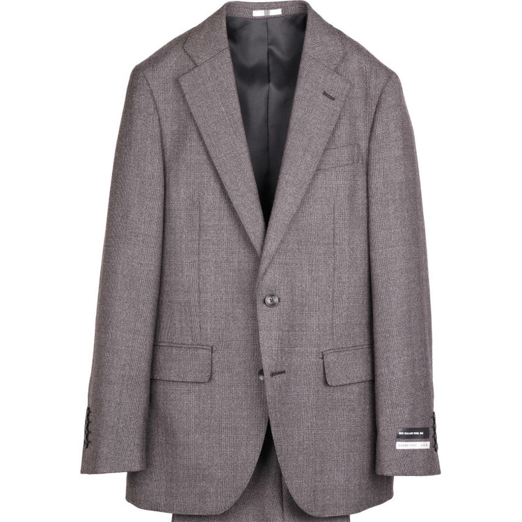 スーツセレクト 【CLASSICO TAPERED】【秋冬】コーディネートパンツ付き/2釦シングルスーツ 1タック/ブラウン×シャドーグレンチェック+ダークグレーパンツ/NEW ZEALAND WOOL MIX ブラウン系(茶)