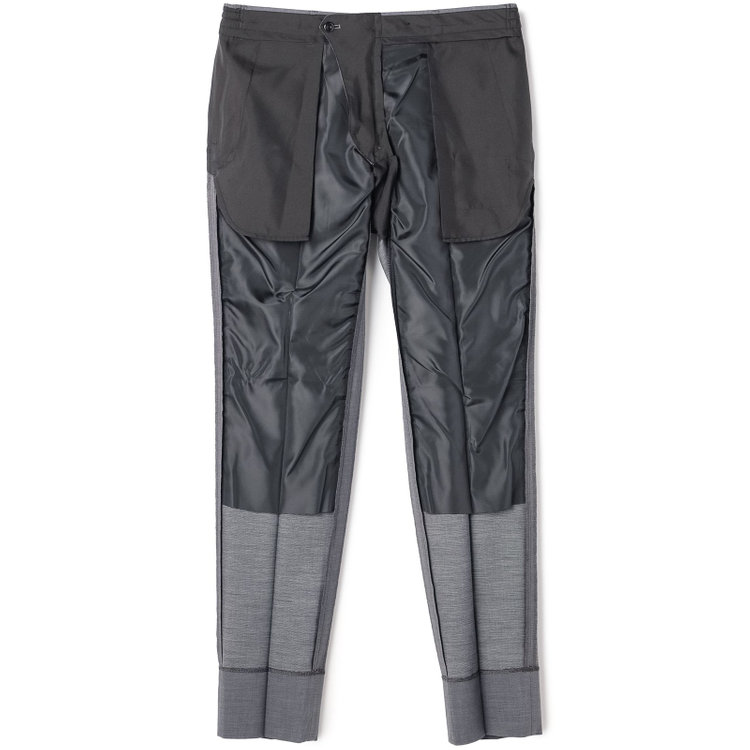 ブラックライン 【SLIM TAPERED_2】【春夏】2釦シングルスーツ 0タック/グレー/ウエストシャーリング/4S SUSTAINABILITY&ECOLOGY FABRIC/ウォッシャブル/※パンツ裾上げ済仕様 グレー中間