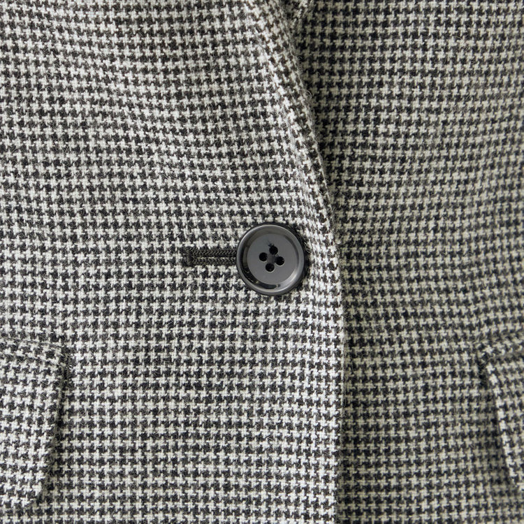 シルバーライン 【RELAX TAPERED】【秋冬】1釦ピークドラペルジャケット/ホワイト＆ブラック×ハウンドトゥース/RE:NEWOOL グレー中間