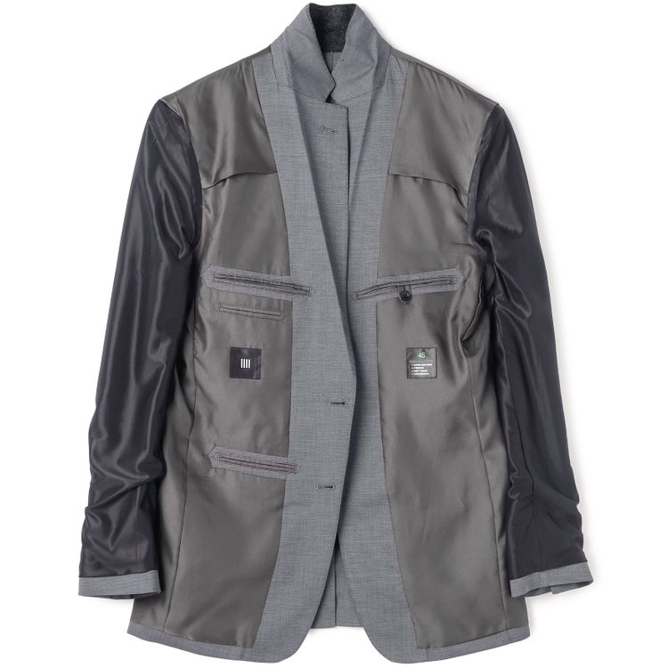 ブラックライン 【SLIM TAPERED_2】【春夏】2釦シングルスーツ 0タック/グレー/ウエストシャーリング/4S SUSTAINABILITY&ECOLOGY FABRIC/ウォッシャブル/※パンツ裾上げ済仕様 グレー中間