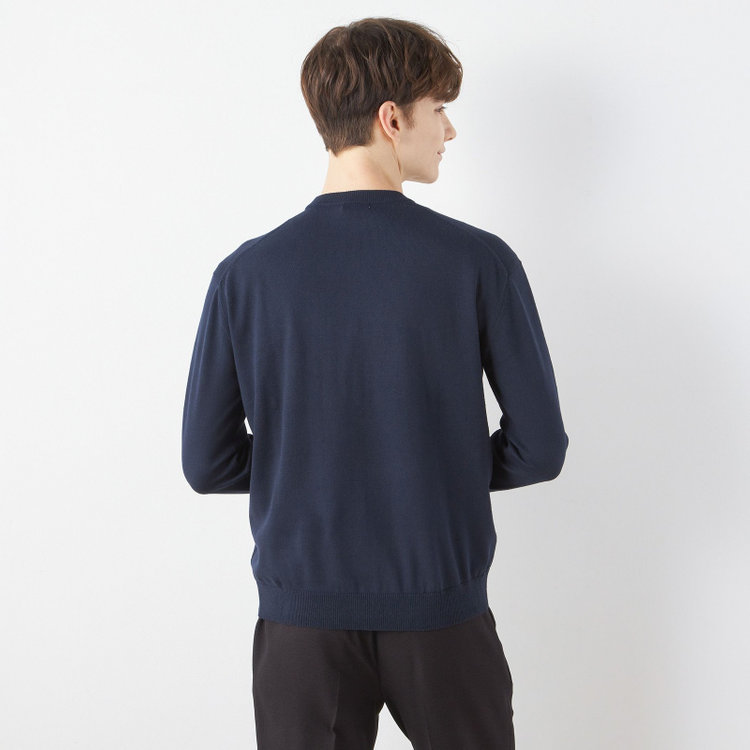 スーツセレクト 【RBC】BIZ KNIT クルーネック/ネイビー 紺中間