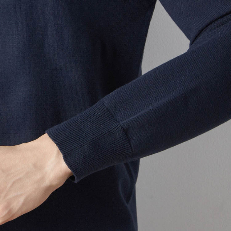 スーツセレクト 【RBC】BIZ KNIT クルーネック/ネイビー 紺中間