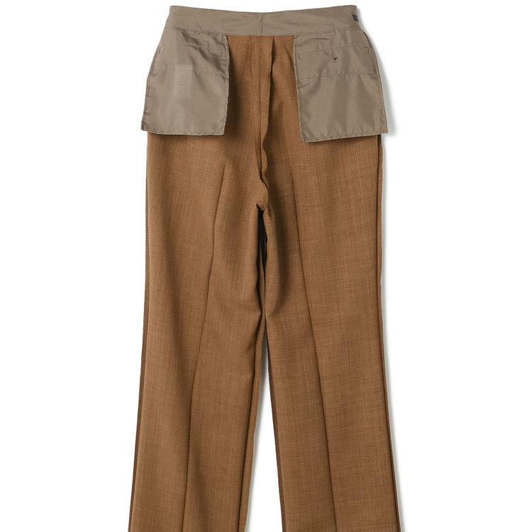 ブラックライン 【RBC】【春夏】2タックワイドパンツ/ブラウン/サイド尾錠/4S SUSTAINABILITY&ECOLOGY FABRIC/※裾上げ必要 茶中間