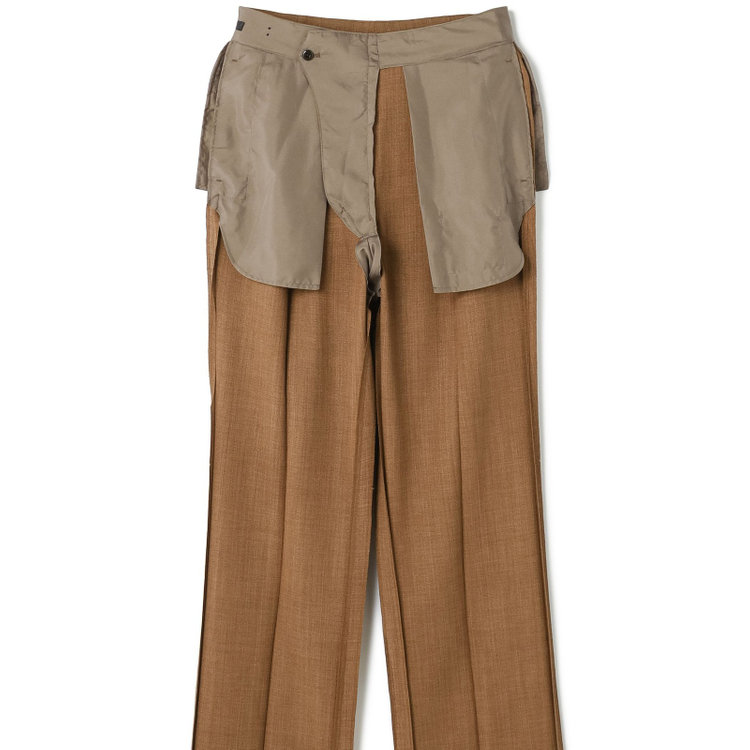 ブラックライン 【RBC】【春夏】2タックワイドパンツ/ブラウン/サイド尾錠/4S SUSTAINABILITY&ECOLOGY FABRIC/※裾上げ必要 茶中間