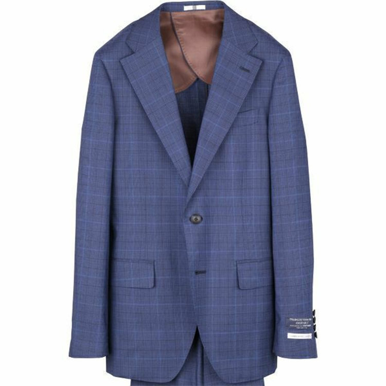 スーツセレクト 【WEB限定/OUTLET】【CLASSICO TAPERED】【春夏】2釦シングルスーツ 1タック/ネイビー×チェック/TRABALDO TOGNA estrato fabric made in italy ネイビー系(紺)