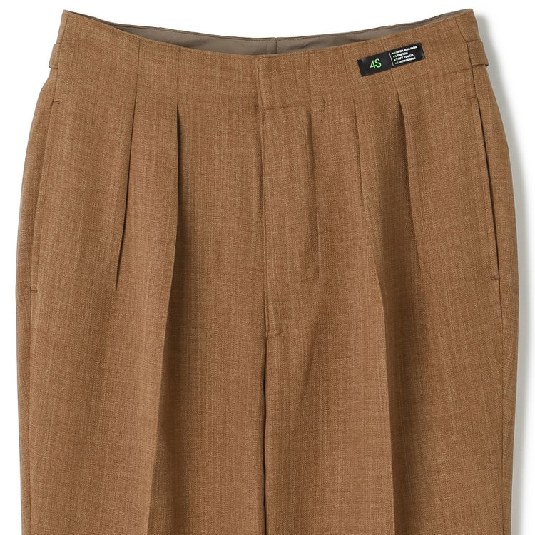 ブラックライン 【RBC】【春夏】2タックワイドパンツ/ブラウン/サイド尾錠/4S SUSTAINABILITY&ECOLOGY FABRIC/※裾上げ必要 茶中間