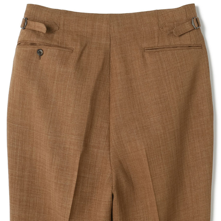 ブラックライン 【RBC】【春夏】2タックワイドパンツ/ブラウン/サイド尾錠/4S SUSTAINABILITY&ECOLOGY FABRIC/※裾上げ必要 茶中間