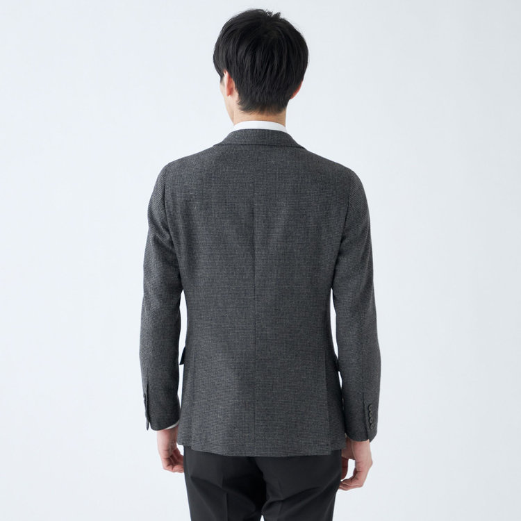 シルバーライン 【RBC】【秋冬】ウールブレンド2釦ジャケット/グレー＆ブラック×ハウンドトゥース/RE:NEWOOL グレー濃色