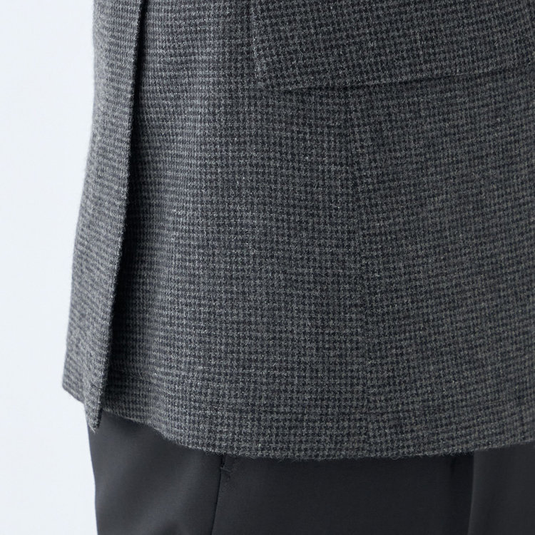 シルバーライン 【RBC】【秋冬】ウールブレンド2釦ジャケット/グレー＆ブラック×ハウンドトゥース/RE:NEWOOL グレー濃色