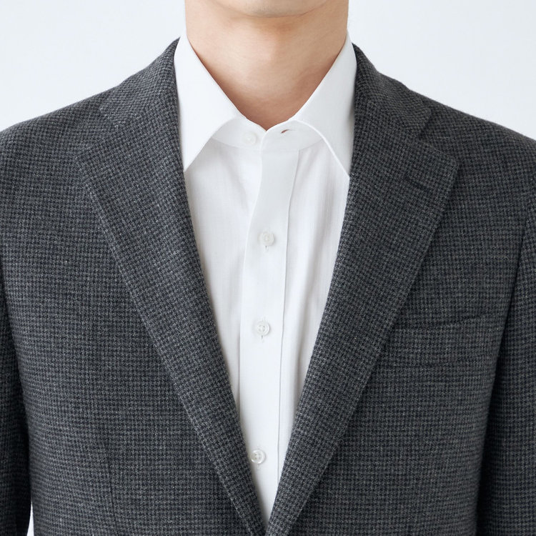 シルバーライン 【RBC】【秋冬】ウールブレンド2釦ジャケット/グレー＆ブラック×ハウンドトゥース/RE:NEWOOL グレー濃色