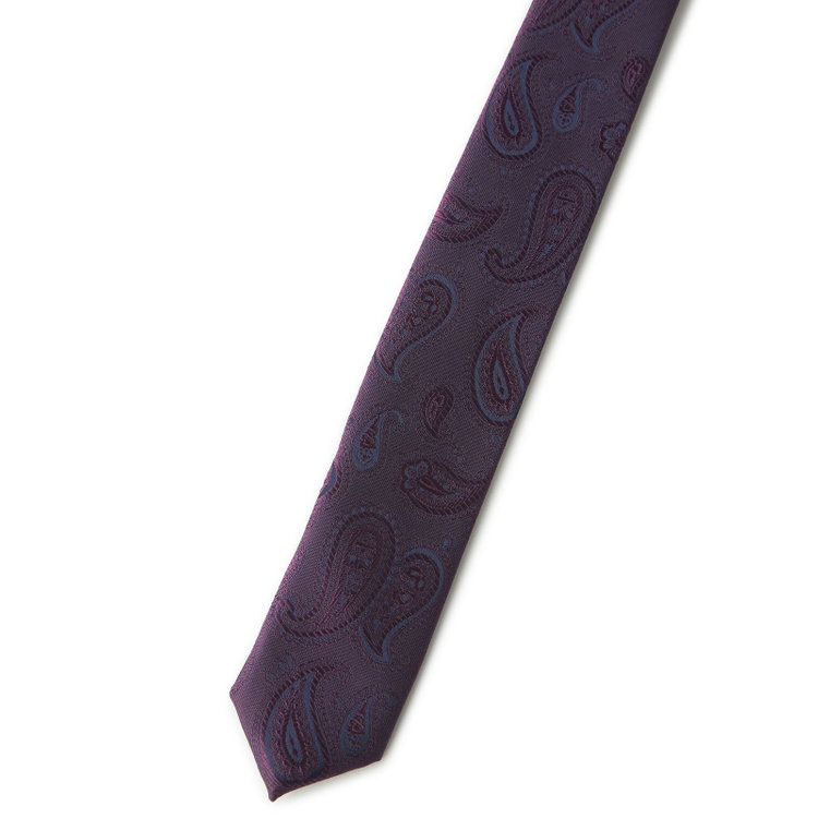 ブラックライン 【BLACK LINE】シルクブレンドペイズリーネクタイ 7.5cm幅/パープル その他