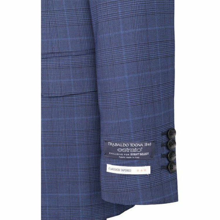 スーツセレクト 【WEB限定/OUTLET】【CLASSICO TAPERED】【春夏】2釦シングルスーツ 1タック/ネイビー×チェック/TRABALDO TOGNA estrato fabric made in italy ネイビー系(紺)