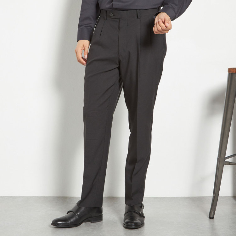 シルバーライン 【RBC】【春夏】2釦シングルスーツ 1タック/ブラック×チェック/ウエストムーブ/4S AIR SUSTAINABILITY&ECOLOGY FABRIC/※パンツ裾上げ済仕様 黒