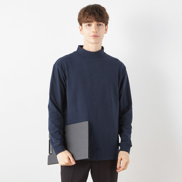 スーツセレクト 【RBC/長袖】ピーチフェイスモック/ネイビー 紺中間