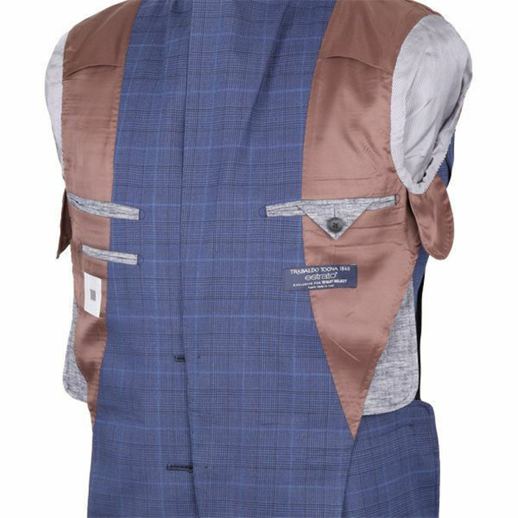 スーツセレクト 【WEB限定/OUTLET】【CLASSICO TAPERED】【春夏】2釦シングルスーツ 1タック/ネイビー×チェック/TRABALDO TOGNA estrato fabric made in italy ネイビー系(紺)