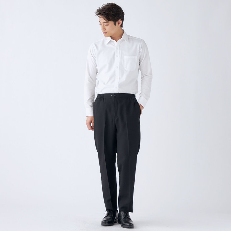 ブラックライン 【RBC】【春夏】オーバーサイズパンツ/ブラック/ウエストシャーリング/ドローコード/4S SUSTAINABILITY&ECOLOGY FABRIC/※裾上げ済仕様 黒