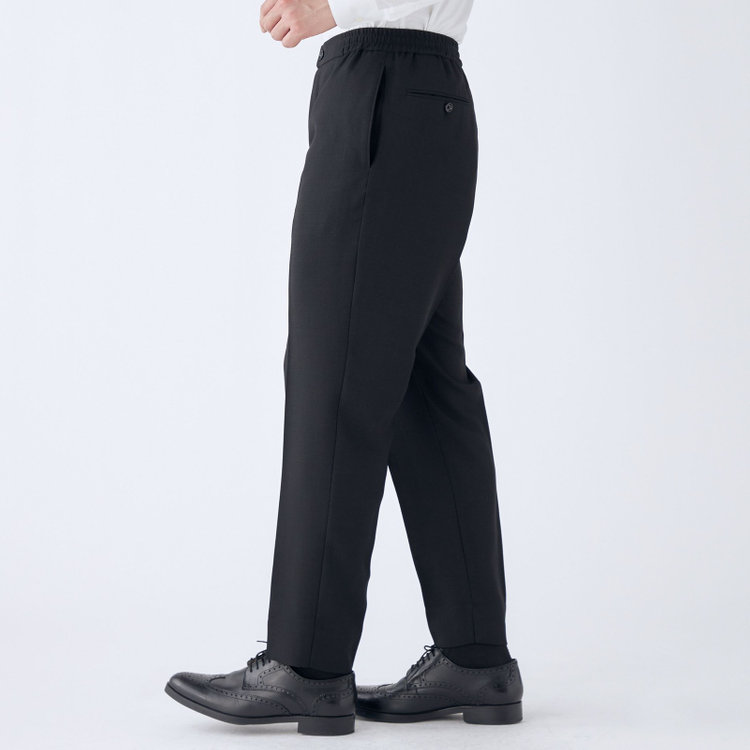 ブラックライン 【RBC】【春夏】オーバーサイズパンツ/ブラック/ウエストシャーリング/ドローコード/4S SUSTAINABILITY&ECOLOGY FABRIC/※裾上げ済仕様 黒