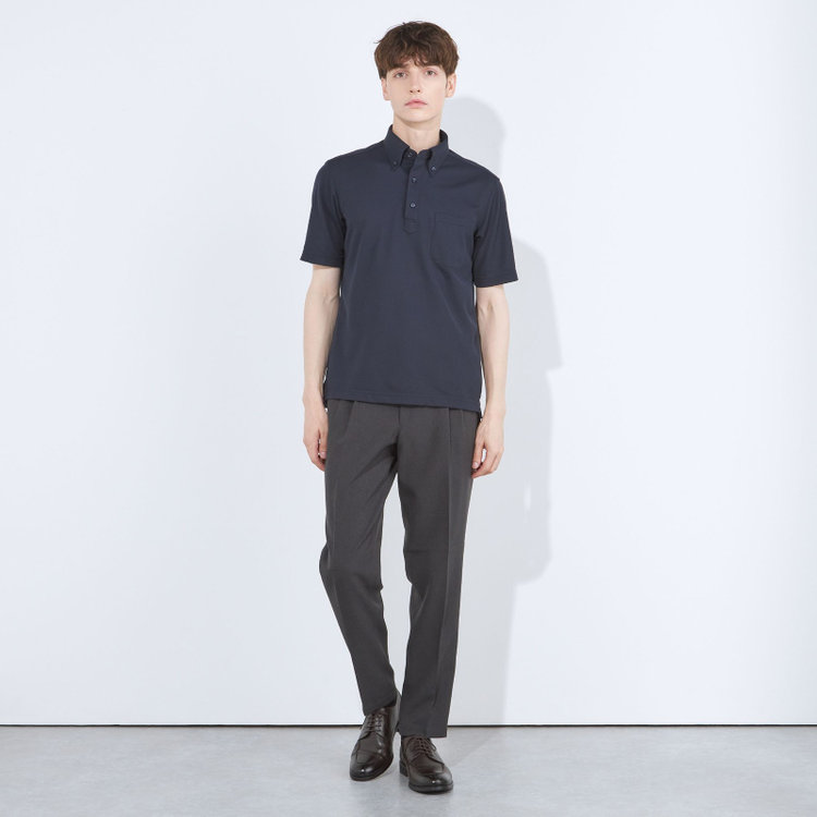 シルバーライン 【発送在庫あり】【WEB限定】【RBC/半袖】ボタンダウンビズポロシャツ プルオーバータイプ/ネイビー/4S 青濃色