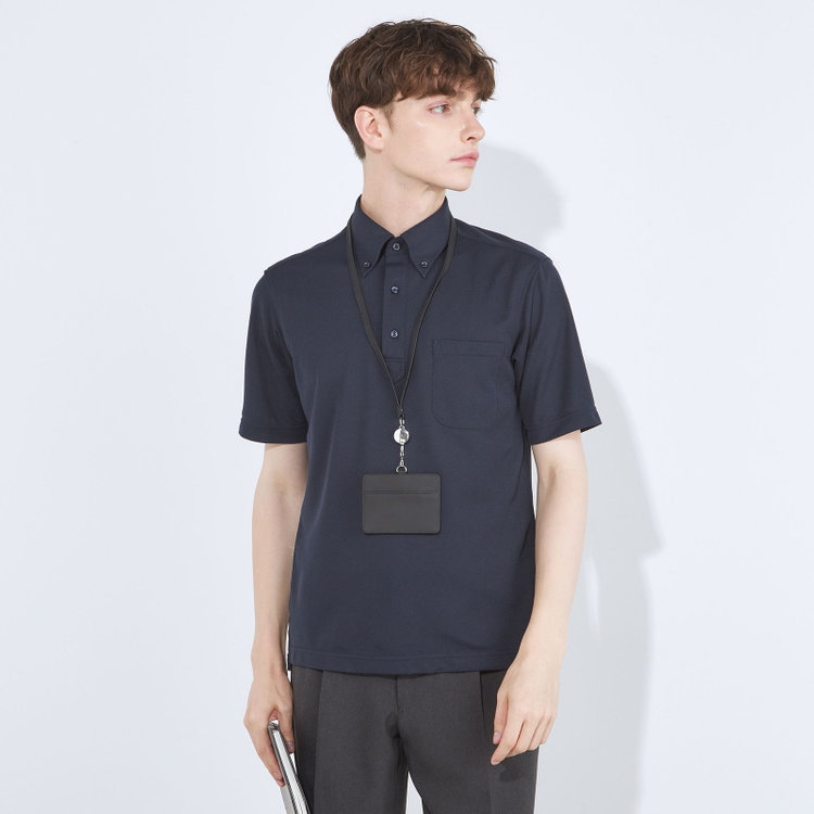 シルバーライン 【発送在庫あり】【WEB限定】【RBC/半袖】ボタンダウンビズポロシャツ プルオーバータイプ/ネイビー/4S 青濃色