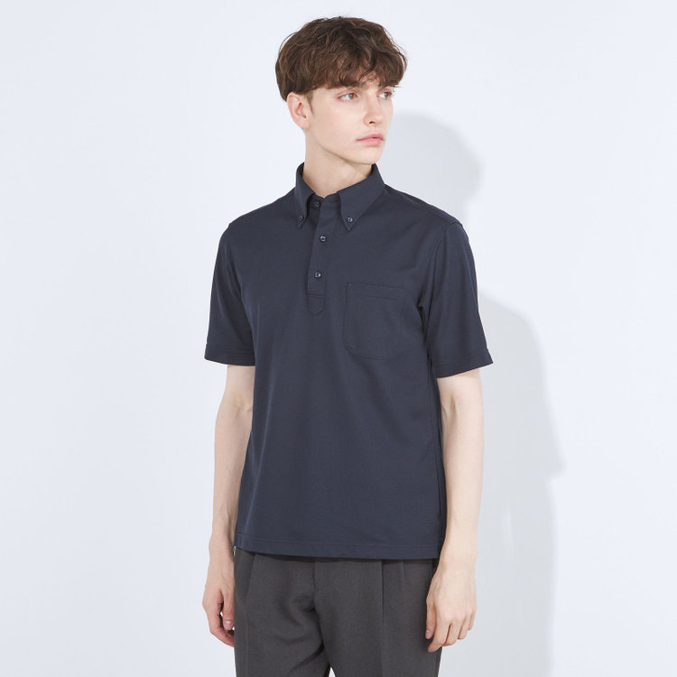 シルバーライン 【発送在庫あり】【WEB限定】【RBC/半袖】ボタンダウンビズポロシャツ プルオーバータイプ/ネイビー/4S 青濃色