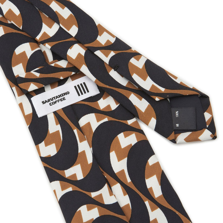 シルバーライン 【SILVER LINE】シルクネクタイ 8.5cm幅/ブラウン×ブラック×ホワイト/SARUTAHIKO COFFEE その他