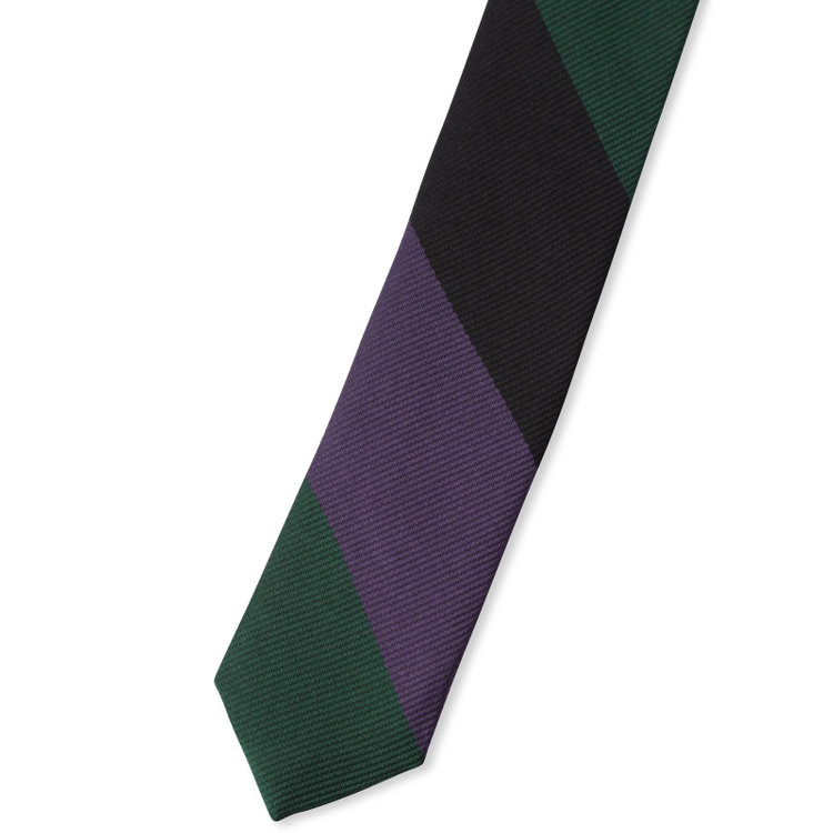 シルバーライン 【SILVER LINE】シルクストライプネクタイ 8.5cm幅/グリーン×パープル×ブラック/JAPAN MADE その他