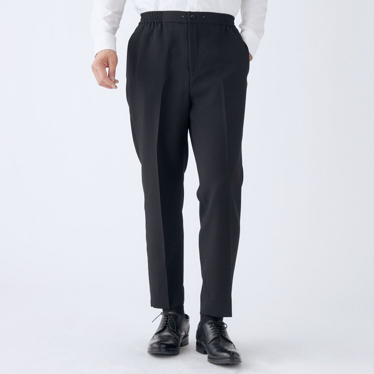 ブラックライン 【RBC】【春夏】オーバーサイズパンツ/ブラック/ウエストシャーリング/ドローコード/4S SUSTAINABILITY&ECOLOGY FABRIC/※裾上げ済仕様 黒