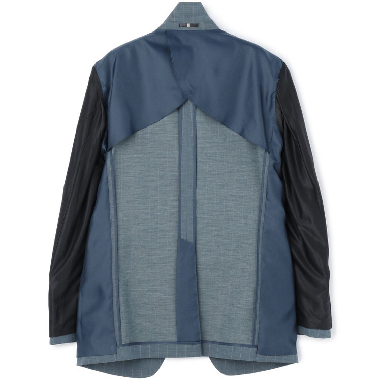 ブラックライン 【SLIM TAPERED_2】【春夏】2釦シングルスーツ 0タック/ブルー×ストライプ/ウエストシャーリング/4S SUSTAINABILITY&ECOLOGY FABRIC/ウォッシャブル/※パンツ裾上げ済仕様 緑中間