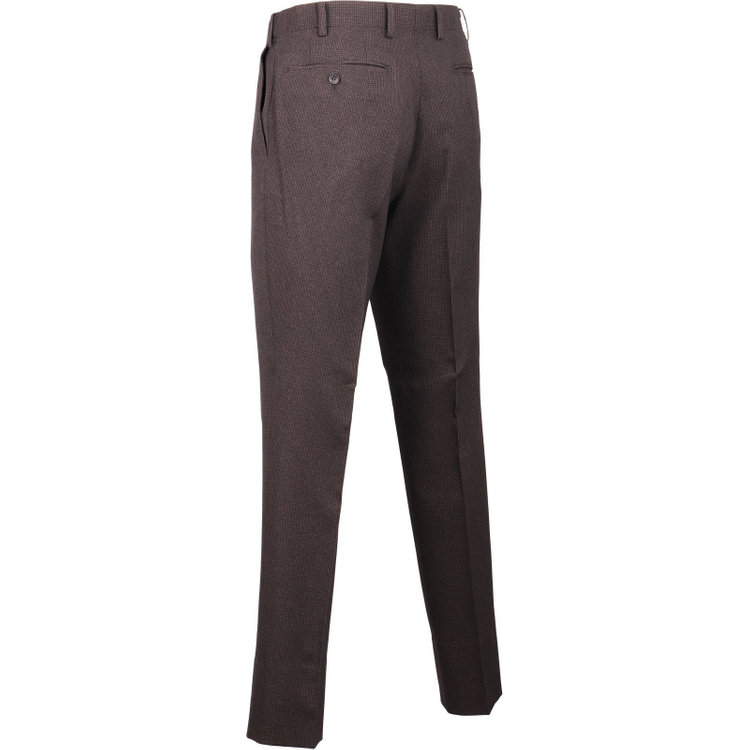 スーツセレクト 【発送在庫あり】【CLASSICO TAPERED】【秋冬】コーディネートパンツ付き/2釦シングルスーツ 1タック/ブラウン×ハウンドトゥース+ブラックソリッドパンツ/ウエストムーブ/※パンツ裾上げ済仕様 ブラウン系(茶)