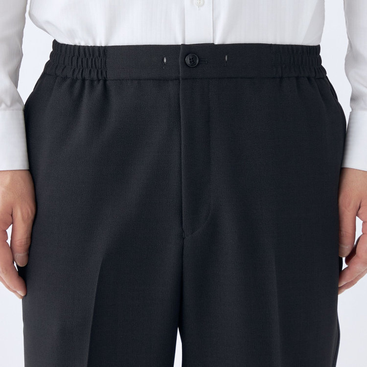 ブラックライン 【RBC】【春夏】オーバーサイズパンツ/ブラック/ウエストシャーリング/ドローコード/4S SUSTAINABILITY&ECOLOGY FABRIC/※裾上げ済仕様 黒