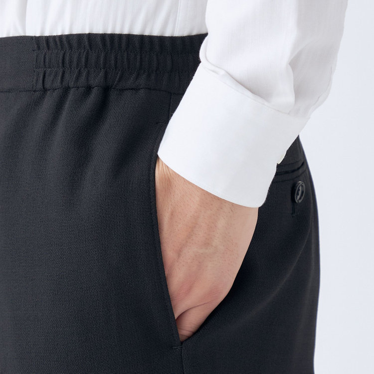 ブラックライン 【RBC】【春夏】オーバーサイズパンツ/ブラック/ウエストシャーリング/ドローコード/4S SUSTAINABILITY&ECOLOGY FABRIC/※裾上げ済仕様 黒