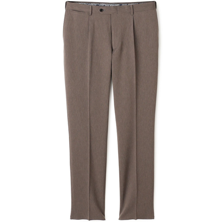 シルバーライン 【CLASSICO TAPERED】【春夏】1タックテーパードパンツ/ブラウン/ウエストムーブ仕様/4S SUSTAINABILITY&ECOLOGY FABRIC/※裾上げ済仕様 茶淡色