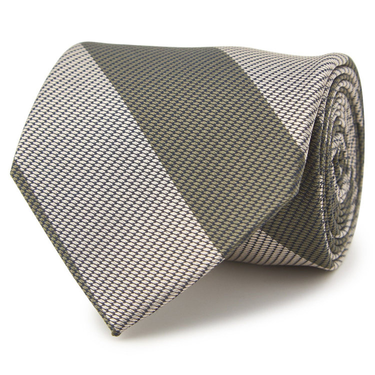 シルバーライン 【SILVER LINE】シルクブレンドストライプネクタイ 8.0cm幅/グリーン その他