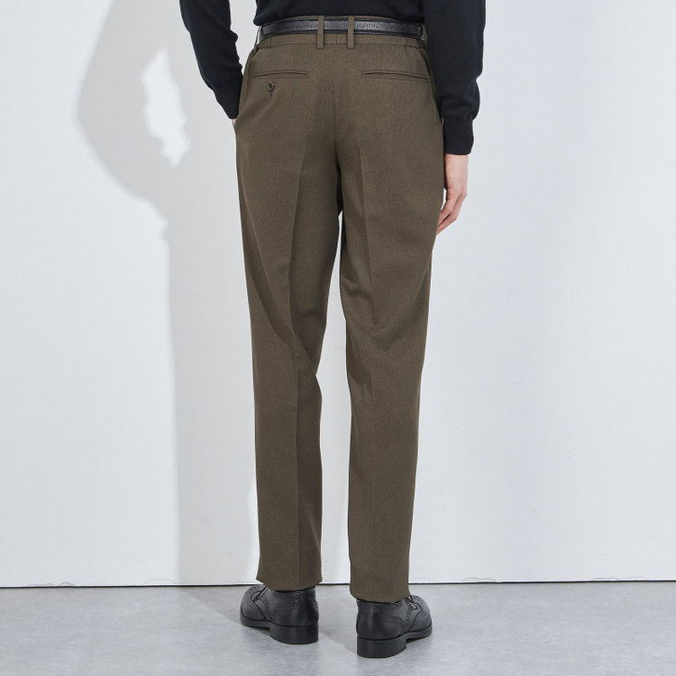 シルバーライン 【RBC】【秋冬】ドローコード2タックパンツ/カーキ/ウエストシャーリング仕様/4S SUSTAINABILITY&ECOLOGY FABRIC/※裾上げ済仕様 緑中間